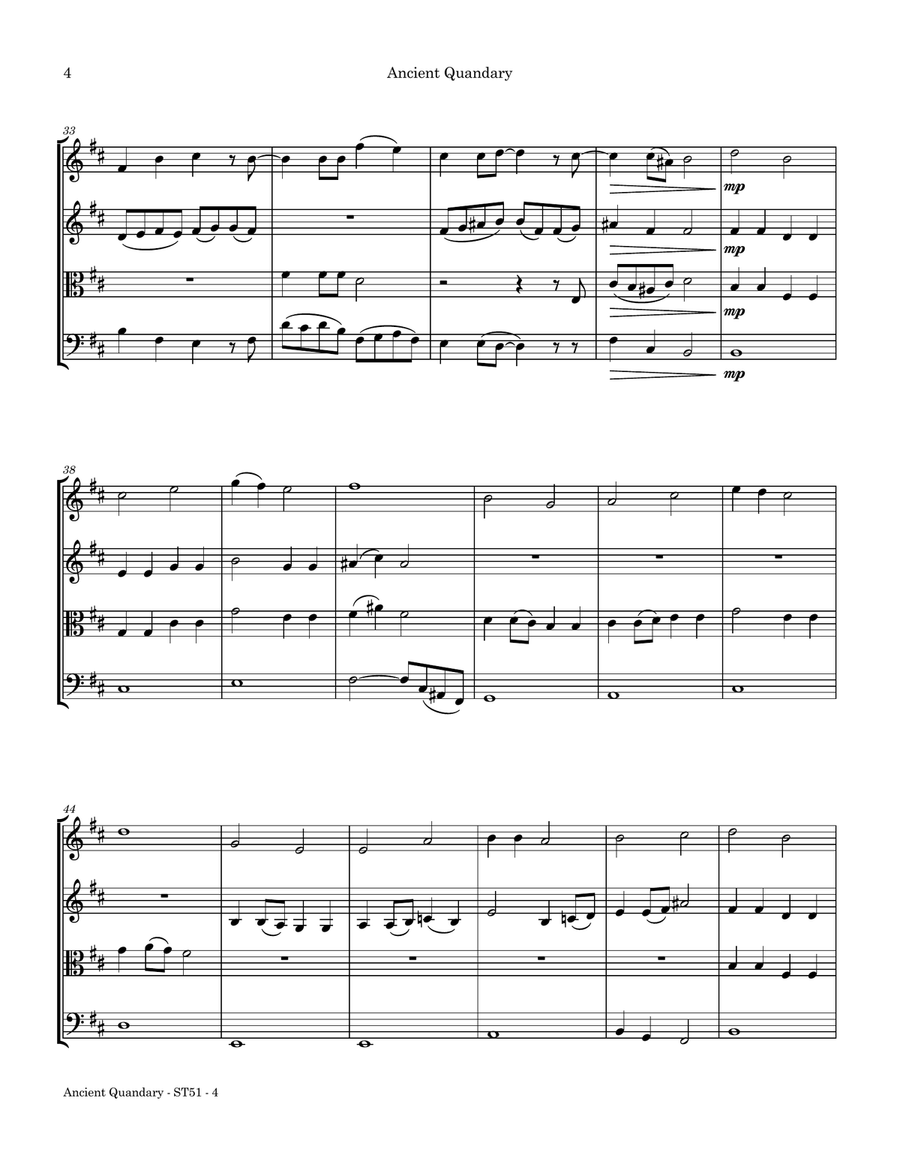 Ancient Quandary String Quartet scores gallery preview page 6