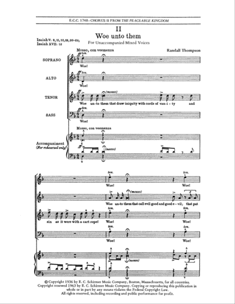 Woe Unto Them 4-Part scores gallery preview page 1