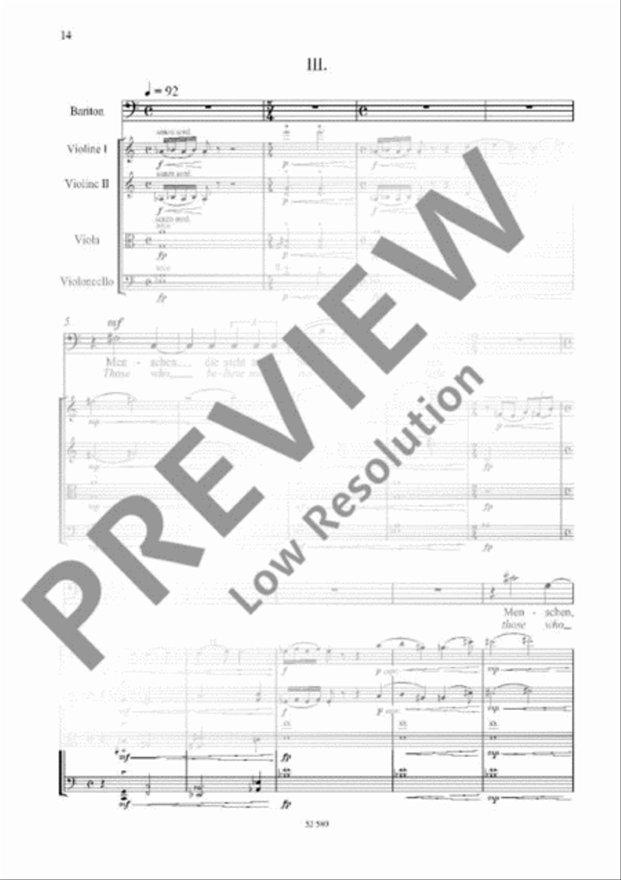 Eight Fragments from Letters of Vincent van Gogh String Quartet scores gallery preview page 13