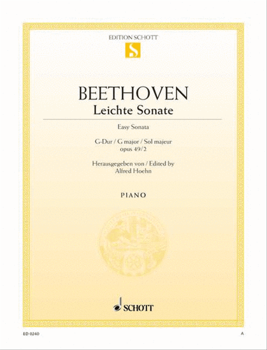 Sonata G major, Op. 49/2 Piano Solo scores gallery preview page 1