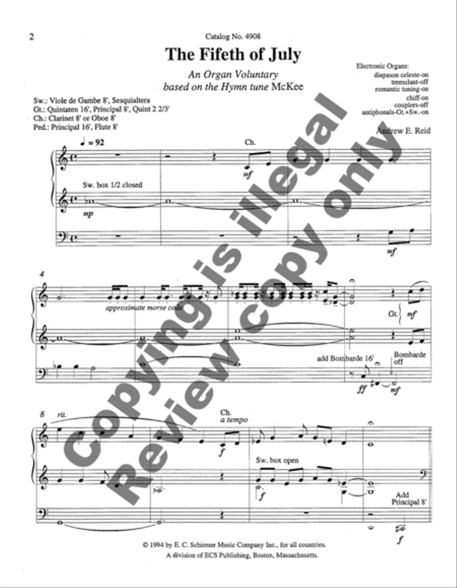 The Fifeth of July The Fifeth of July Organ scores gallery preview page 4