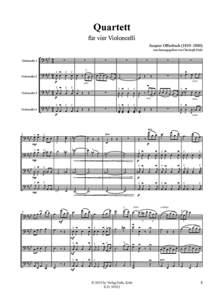 Quartett für vier Violoncelli (1840) (Neuausgabe 2015)