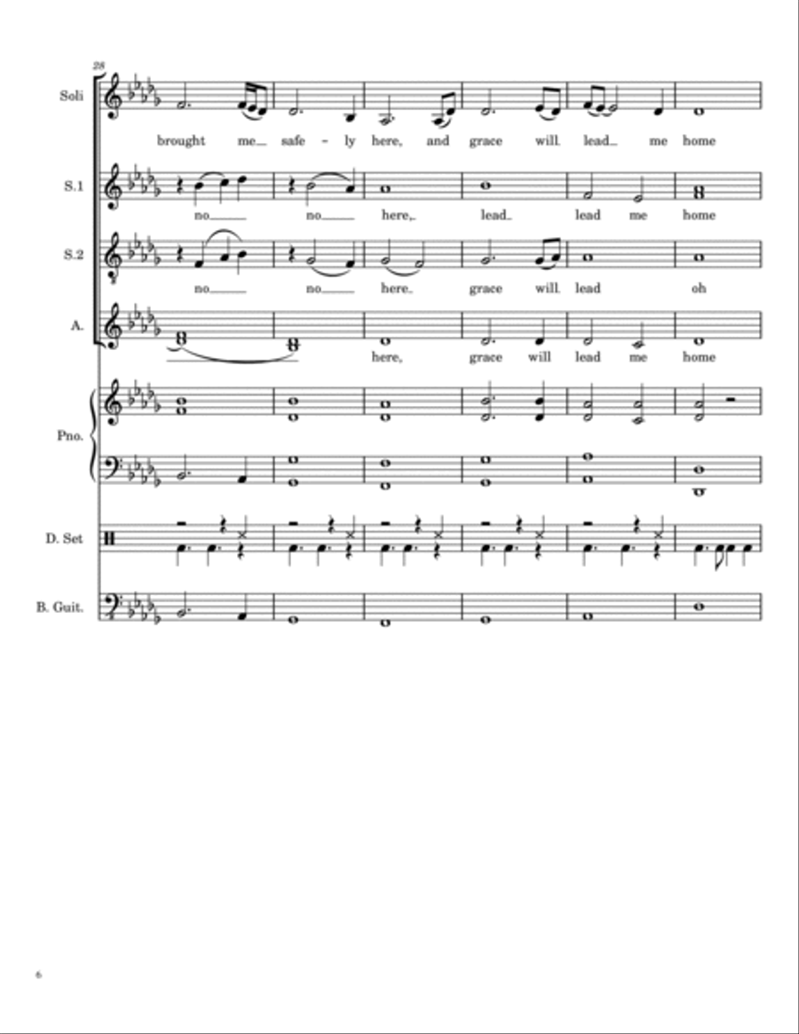 Amazing Grace (my Chains Are Gone) SSA scores gallery preview page 6