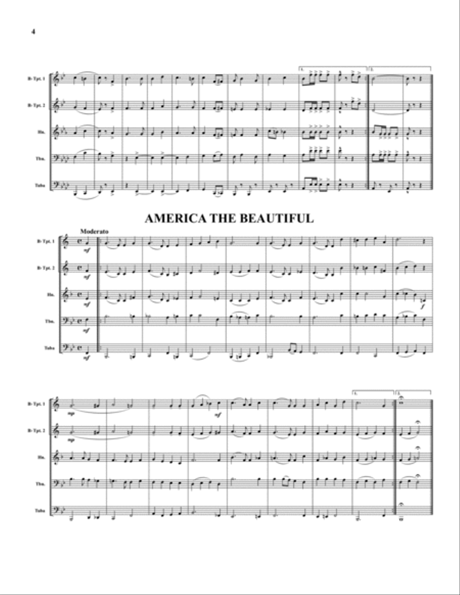 Music for Patriotic Ceremonies Brass Quintet scores gallery preview page 4