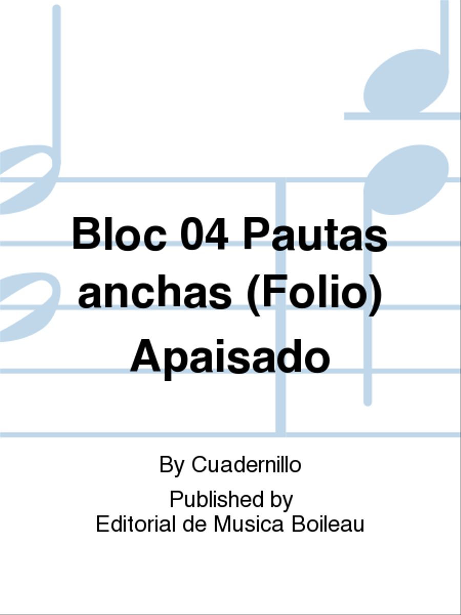Bloc 04 Pautas anchas (Folio) Apaisado Staff Paper scores gallery preview page 1