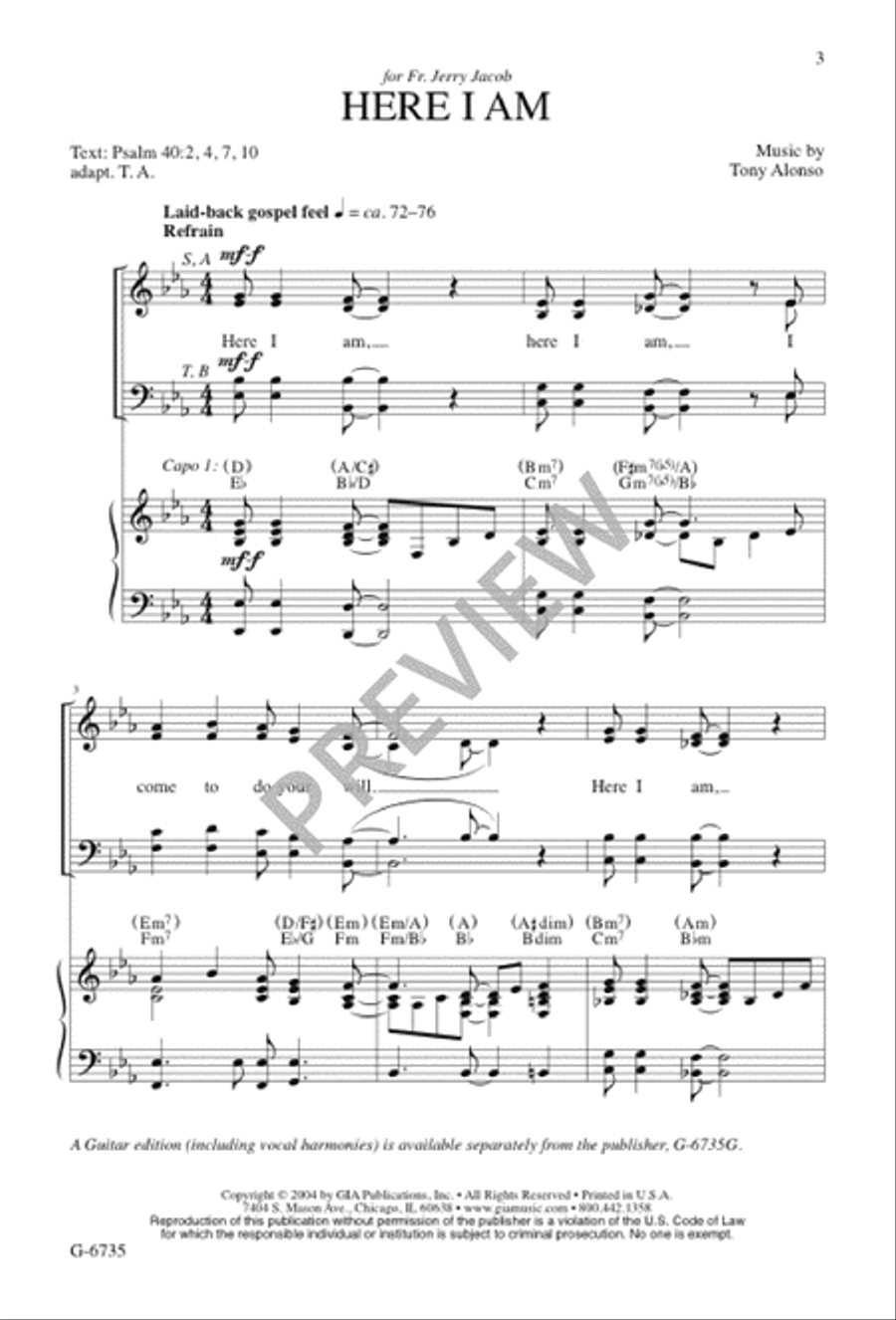 Here I Am 4-Part scores gallery preview page 2