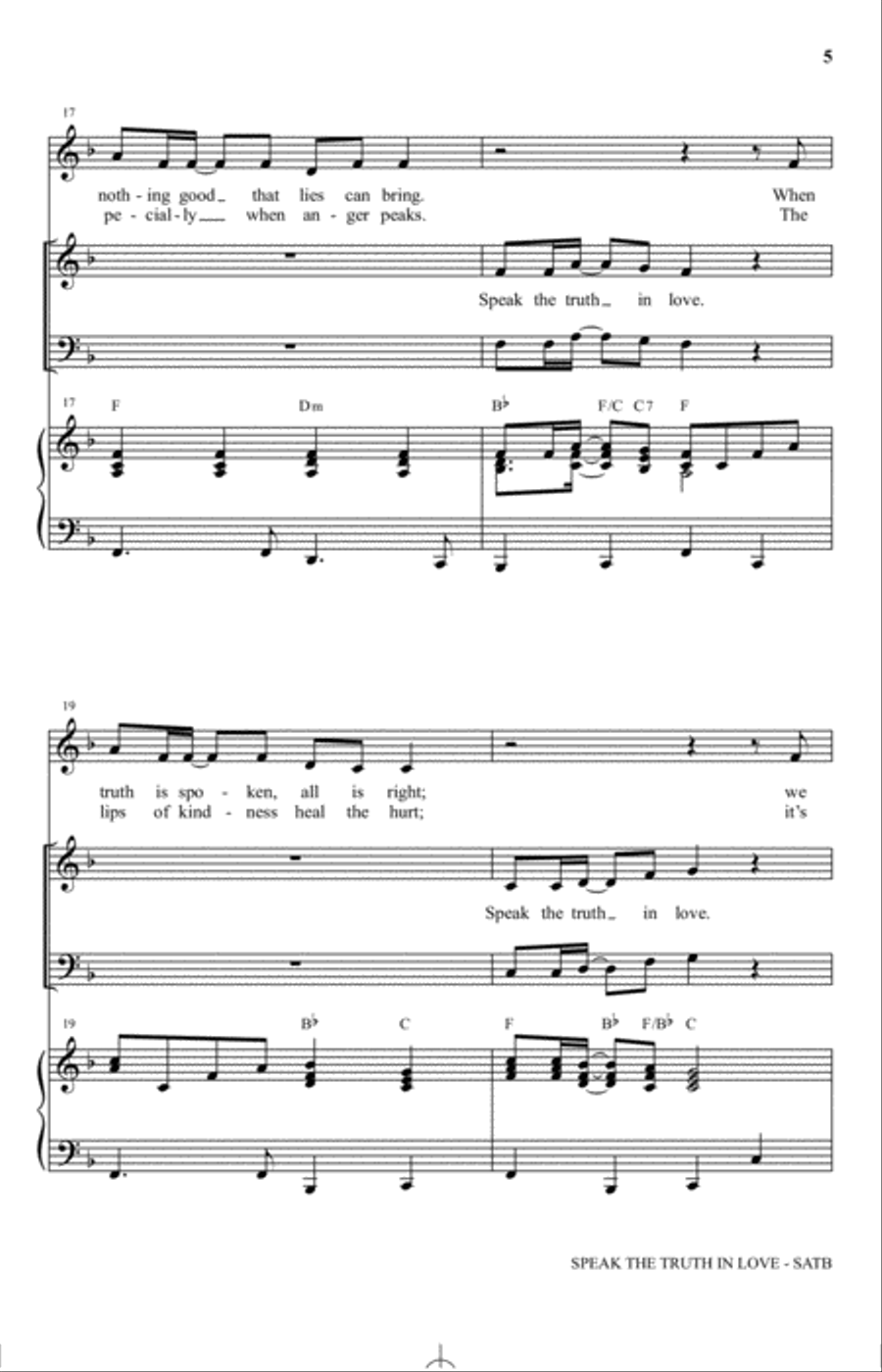 Speak The Truth In Love (Ongea) Choir scores gallery preview page 4