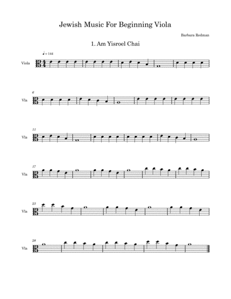 Jewish Music For Beginning Viola