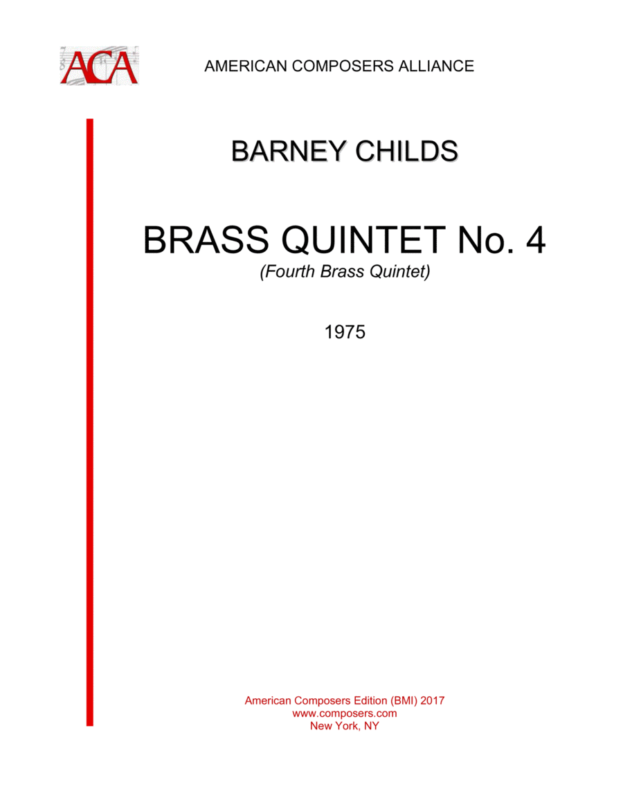 [Childs] Brass Quintet No. 4 Brass Quintet scores gallery preview page 1
