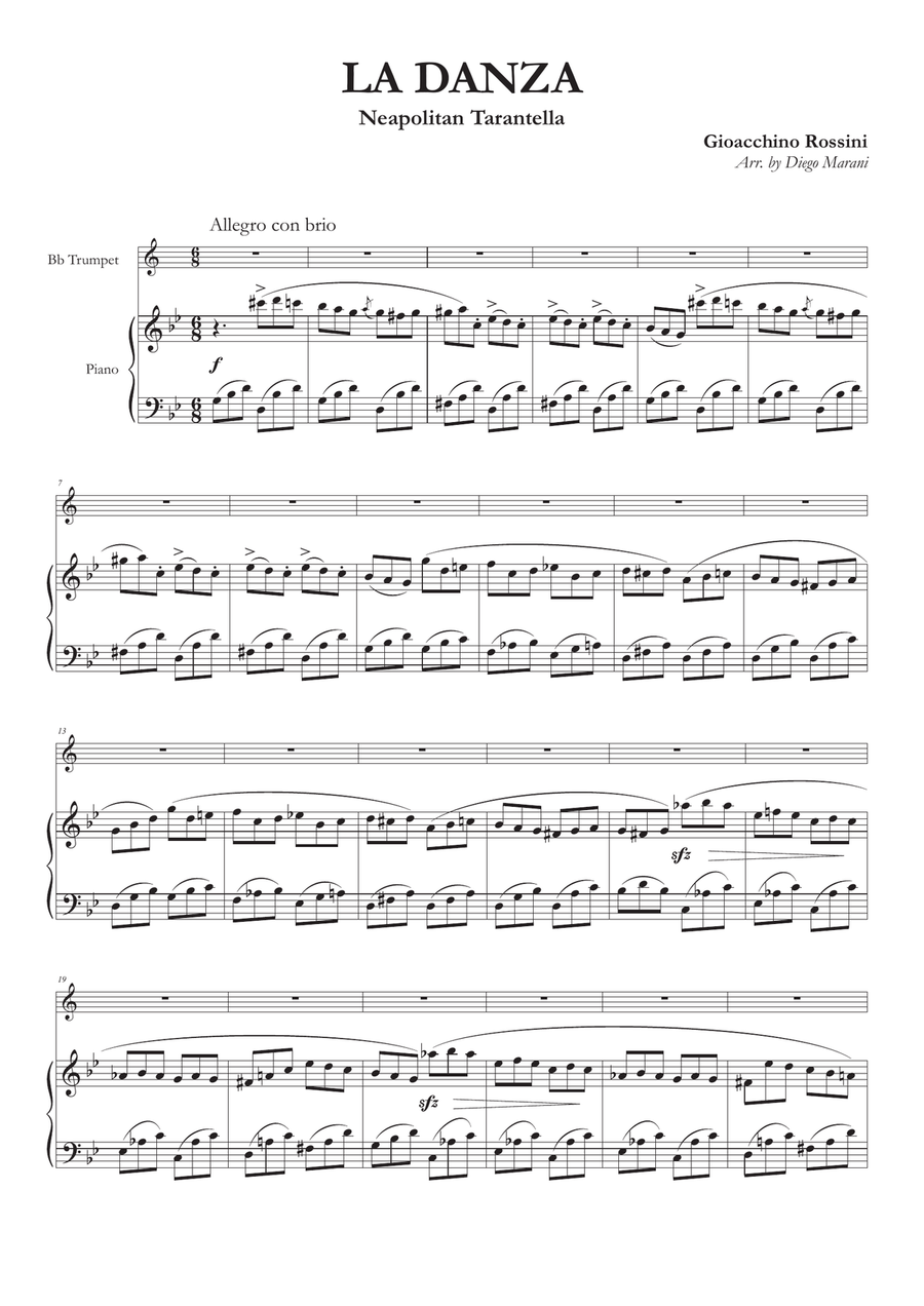 La Danza (Neapolitan Tarantella) for Trumpet and Piano Trumpet Solo scores gallery preview page 1