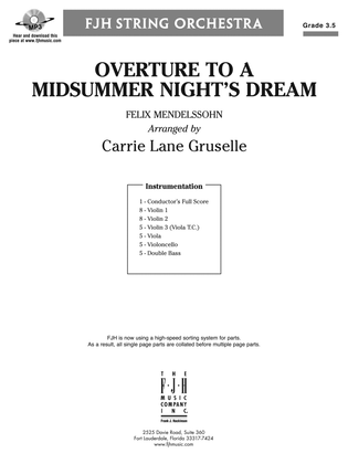 Book cover for Overture to a Midsummer Night's Dream: Score