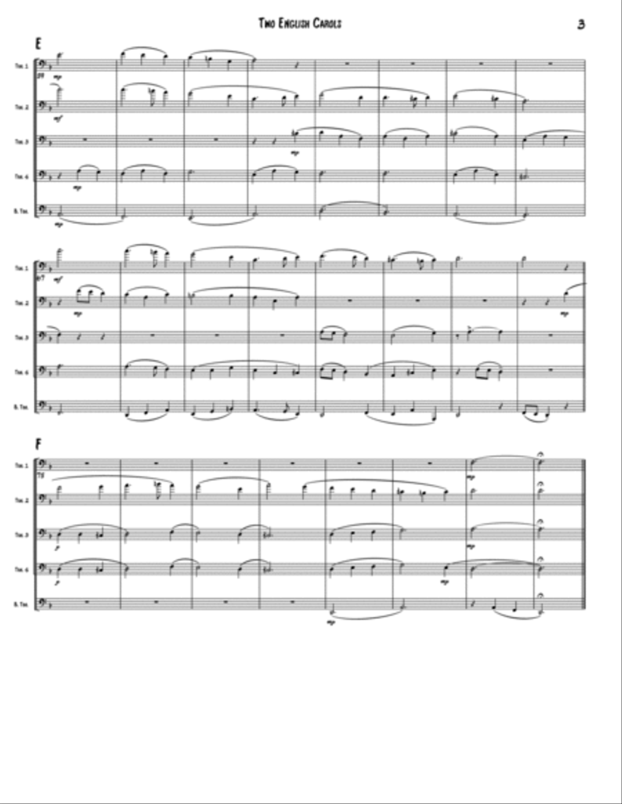 Two English Carols (Coventry Carol; What Child Is This?) - Trombone Quintet or Choir Choir scores gallery preview page 3