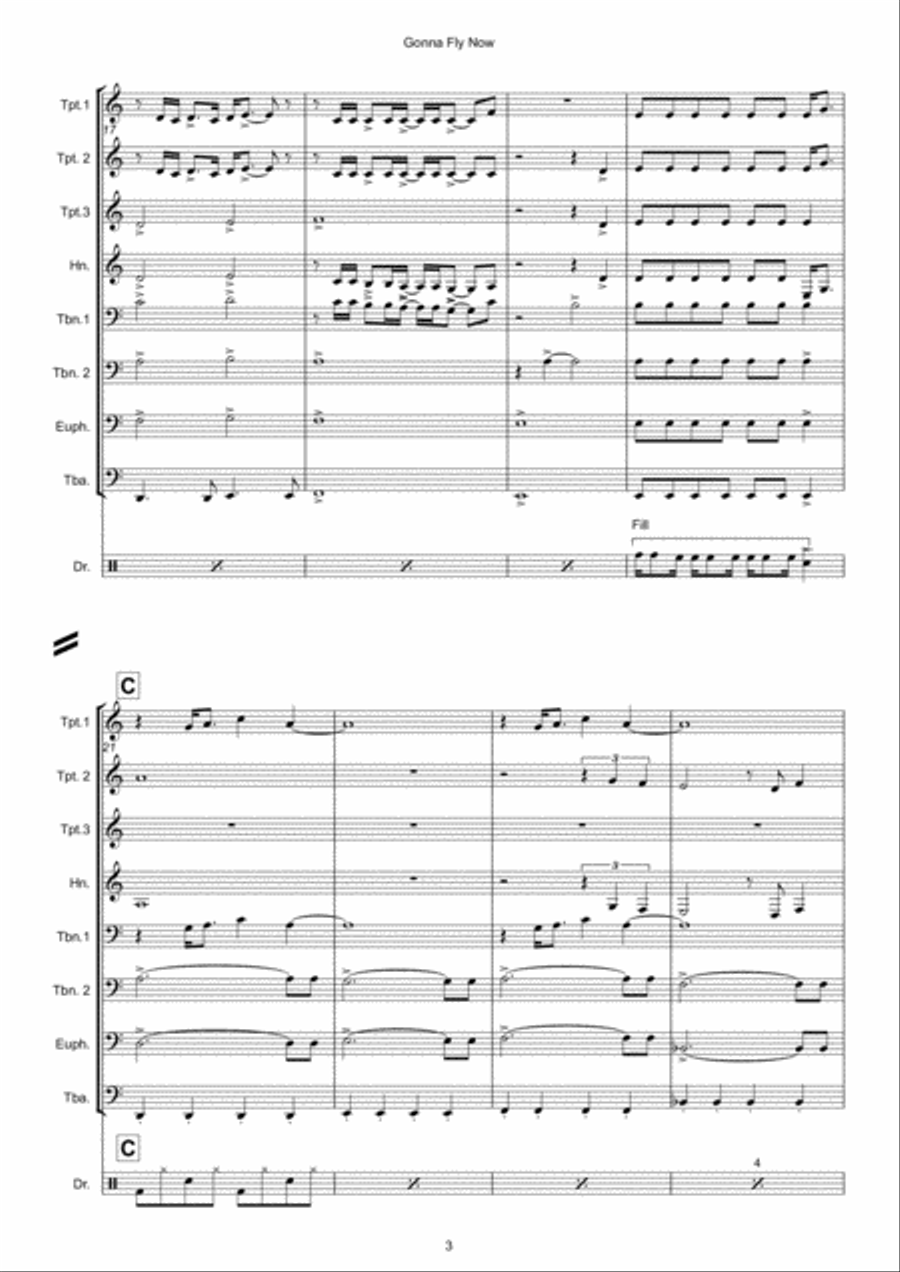 Gonna Fly Now Euphonium scores gallery preview page 3