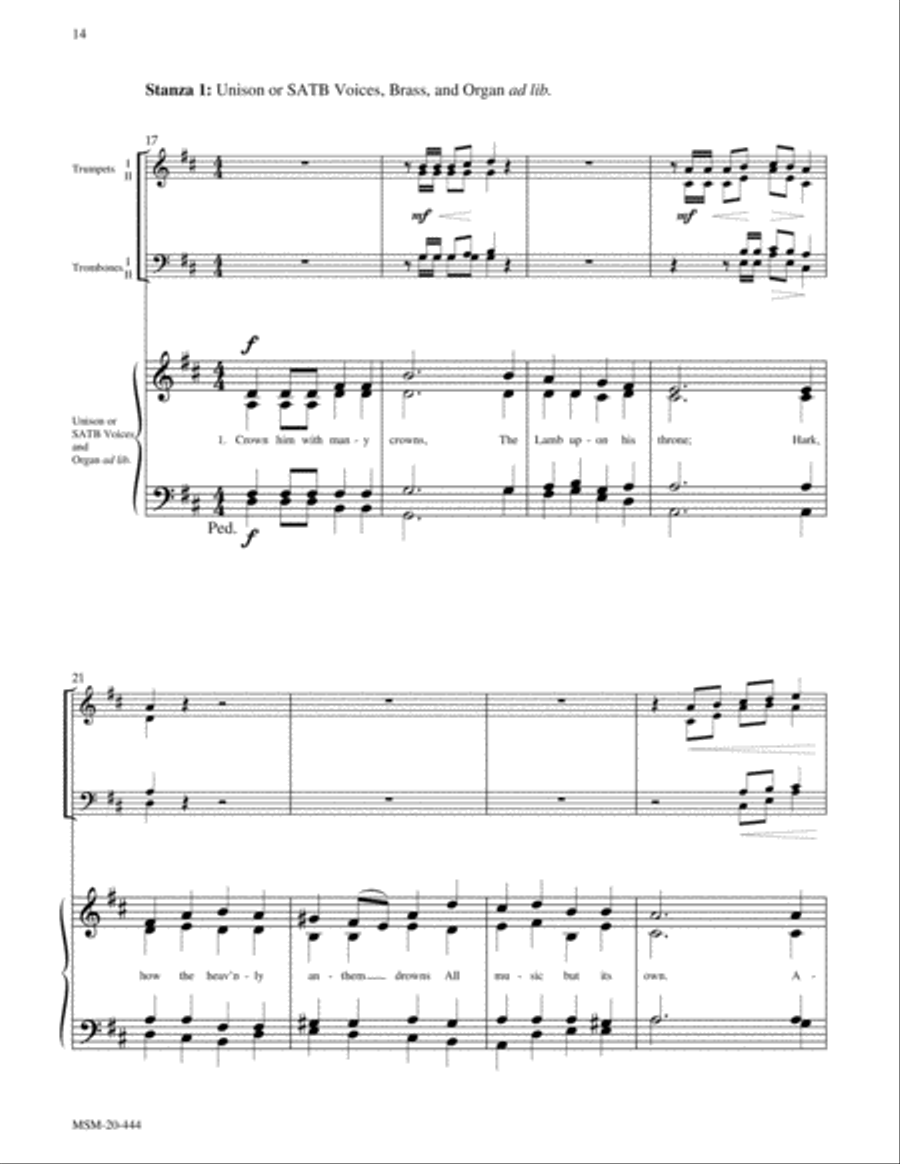 Crown Him with Many Crowns (Diademata) 4-Part scores gallery preview page 3