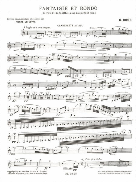 Fantaisie Et Rondo (clarinet & Piano)