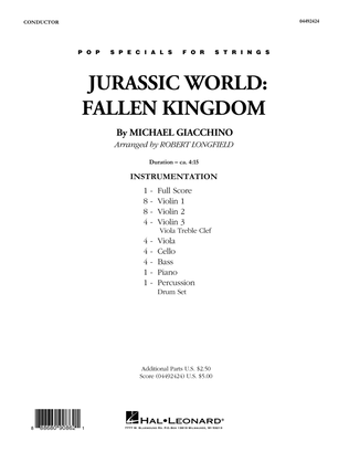 Jurassic World: Fallen Kingdom (arr. Robert Longfield) - Conductor Score (Full Score)