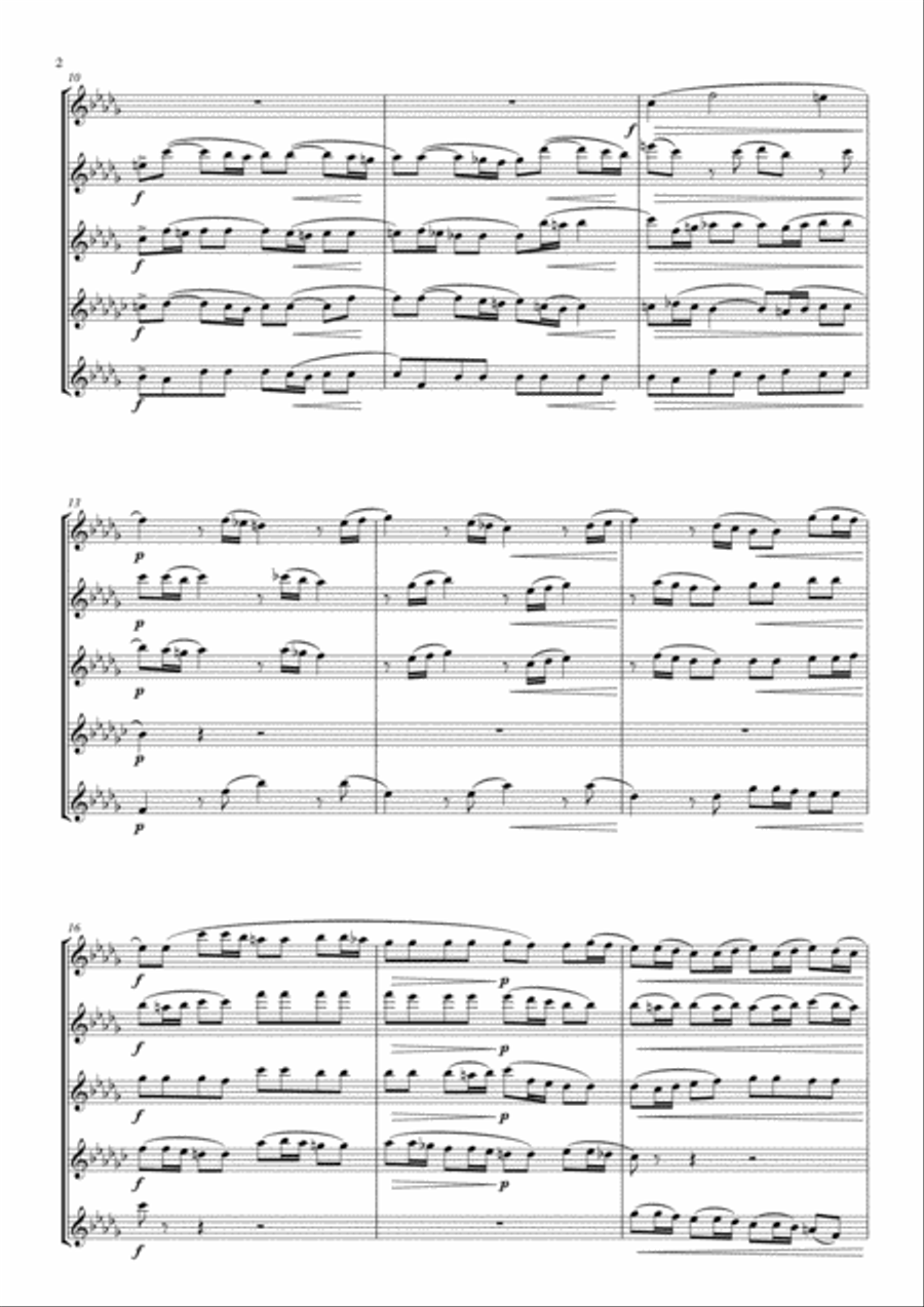 Prelude and Fugue BWV 867 arranged for Flute Quintet Woodwind Quintet scores gallery preview page 4
