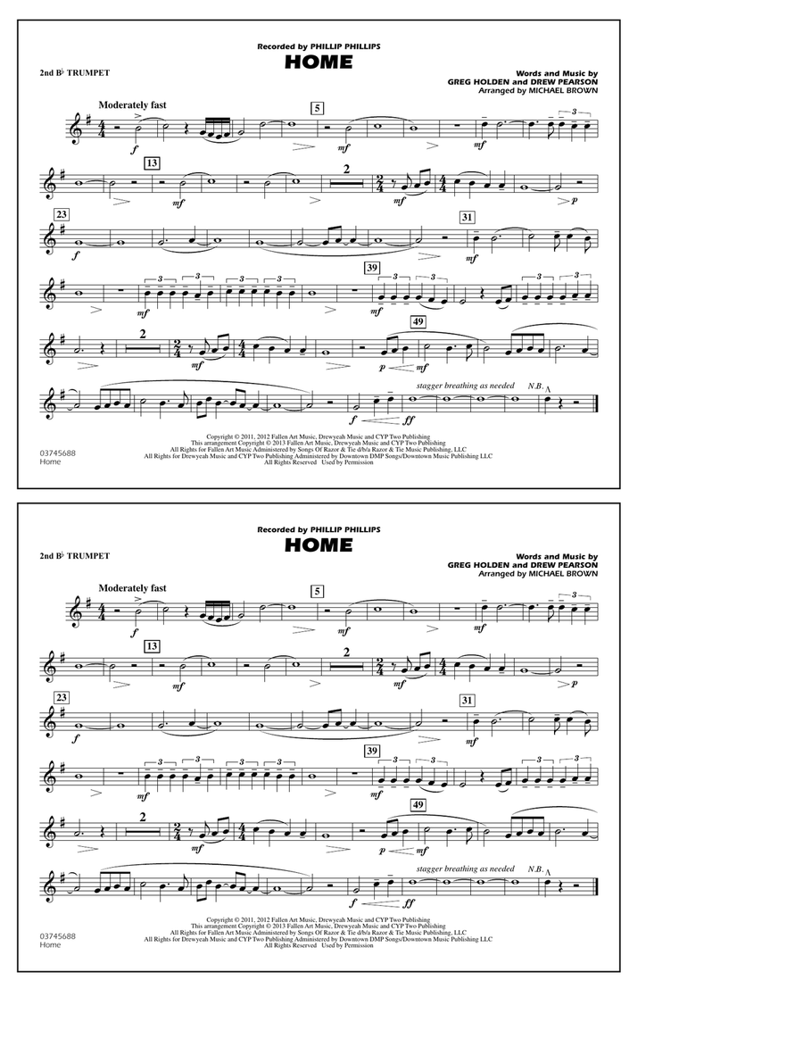 Home - 2nd Bb Trumpet Home - 2nd Bb Trumpet Marching Band scores gallery preview page 1