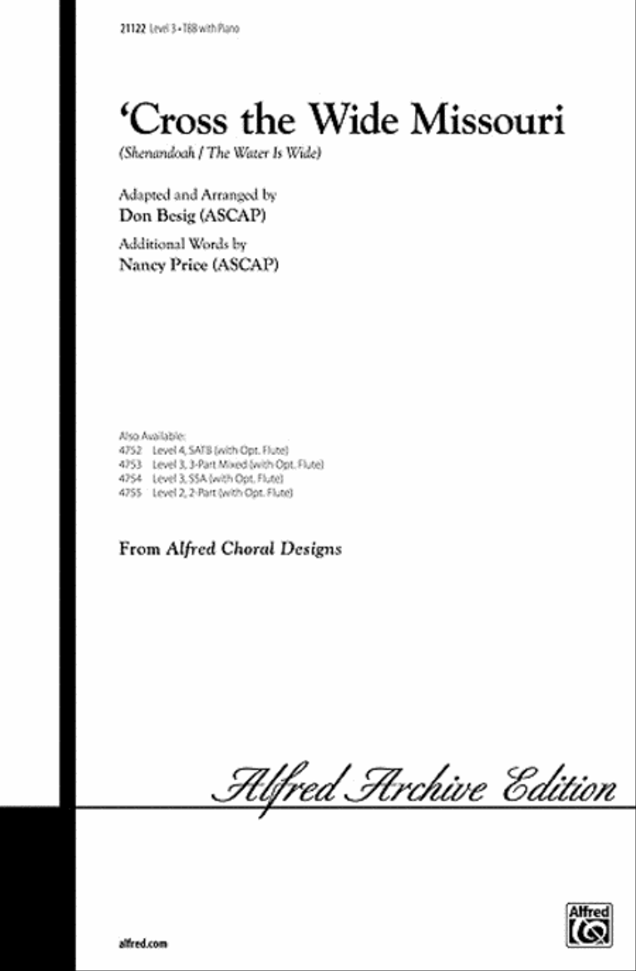 'Cross the Wide Missouri Men's Choir scores gallery preview page 1