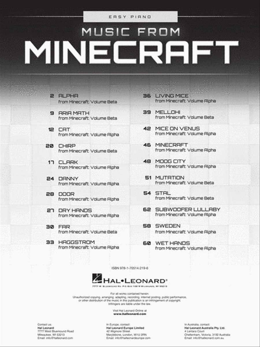 Music from Minecraft Easy Piano scores gallery preview page 3