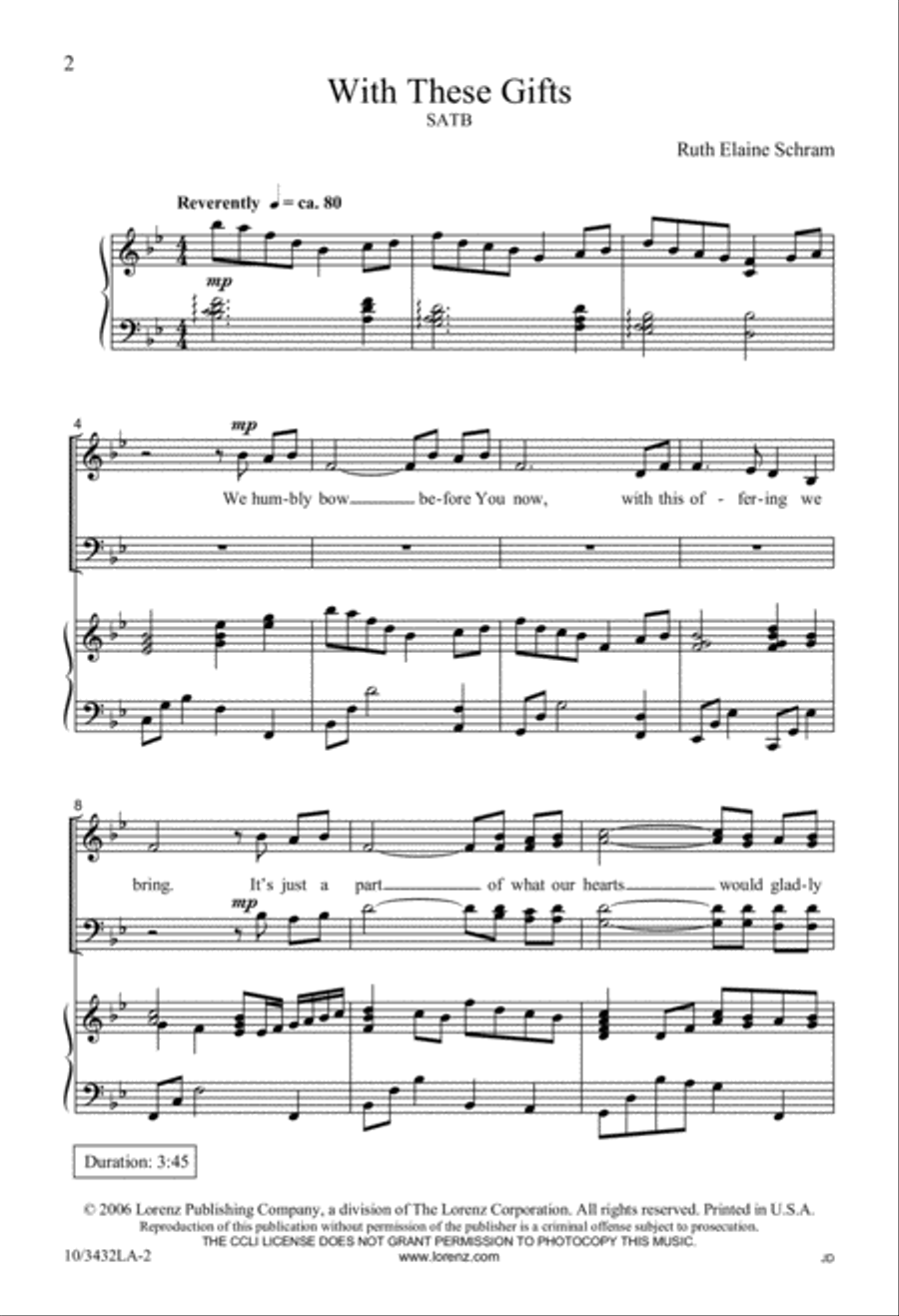 With These Gifts 4-Part scores gallery preview page 1