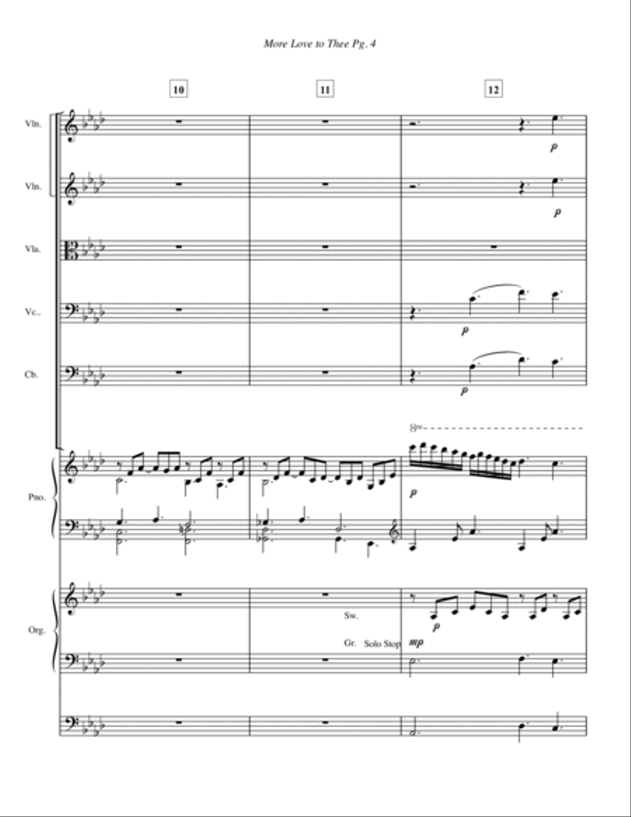 More Love to Thee2--Piano/Organ/Strings.pdf String Orchestra scores gallery preview page 5