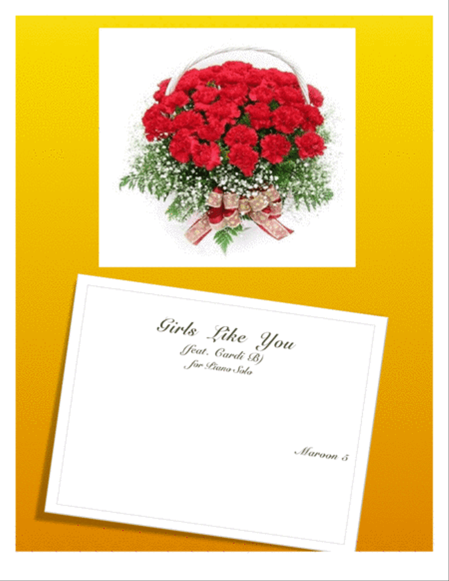 Girls Like You Piano Solo scores gallery preview page 1