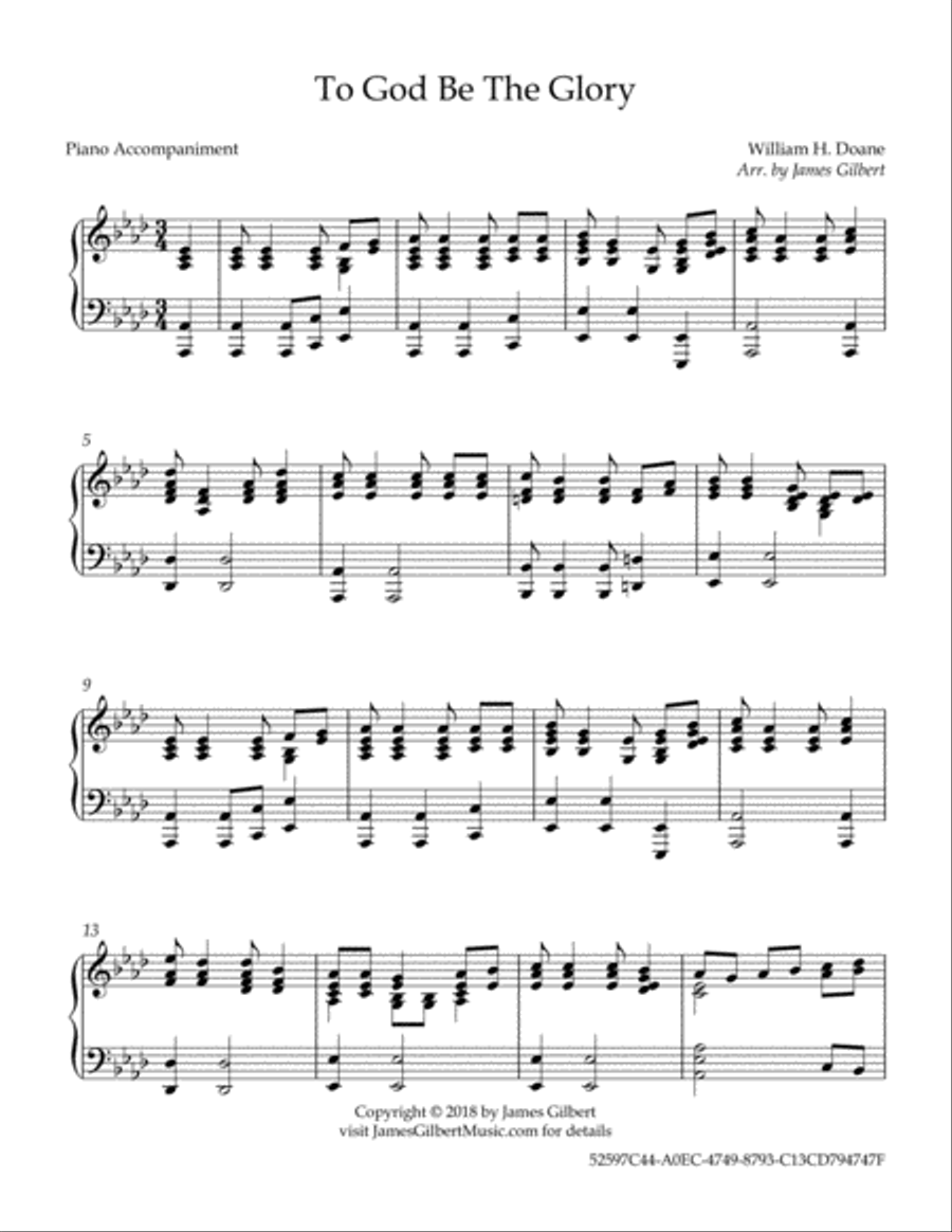 To God Be The Glory Piano Solo scores gallery preview page 2