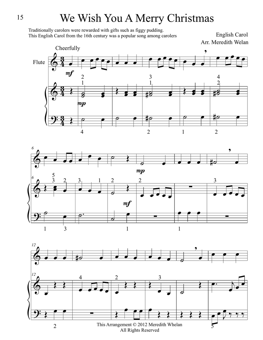 Classical Duets for Violin & Piano: We Wish You a Merry Christmas Violin scores gallery preview page 1