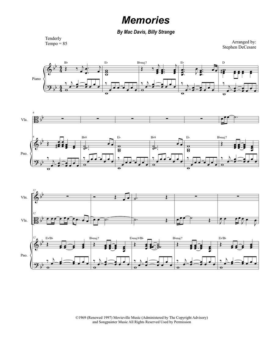 Memories String Duet scores gallery preview page 1