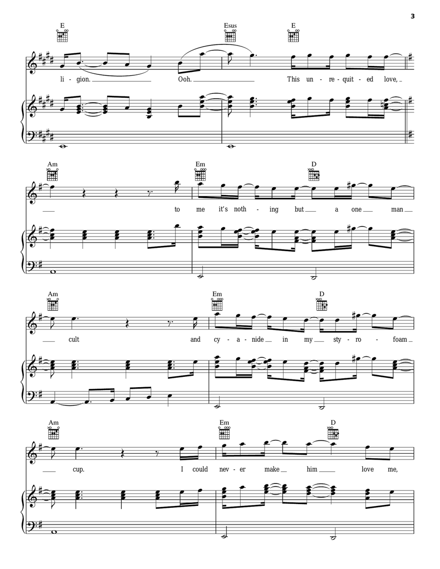 Bad Religion Piano, Vocal, Guitar scores gallery preview page 3