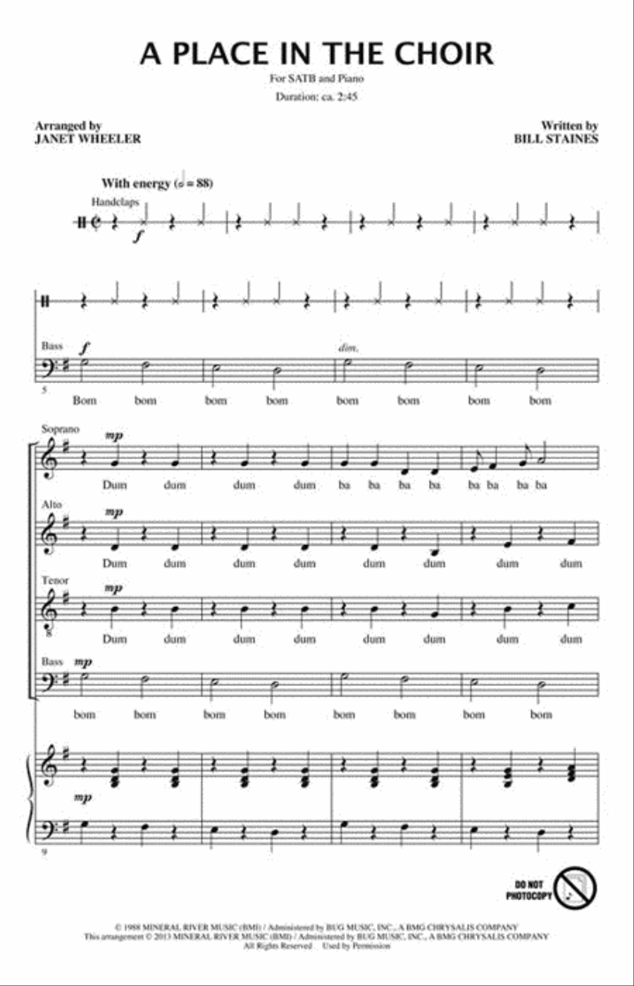 A Place in the Choir 4-Part scores gallery preview page 2