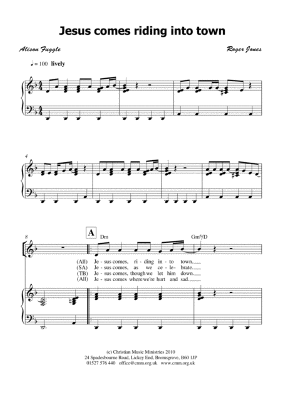 Jesus comes riding into town 4-Part scores gallery preview page 2