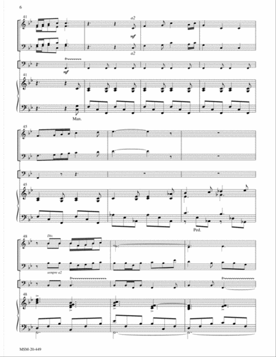 Easter Carillon for Brass Quartet, Timpani, and Organ Organ scores gallery preview page 4