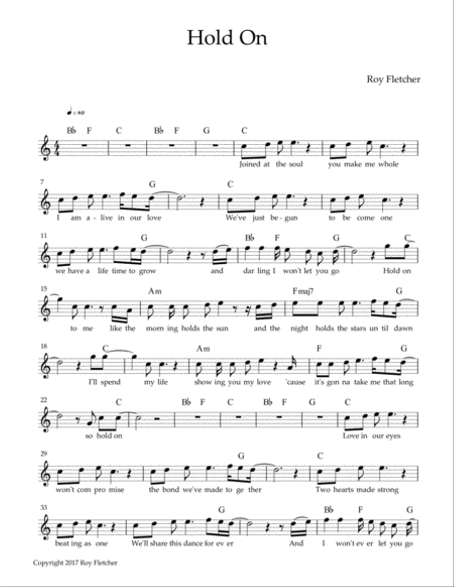 Hold On Voice Solo scores gallery preview page 1