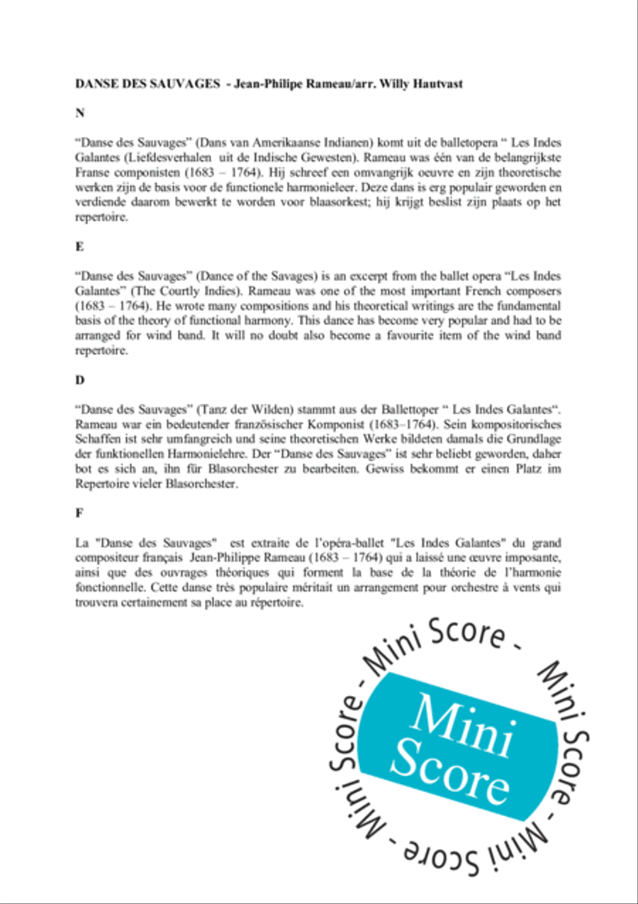 Danse des Sauvages Fanfare Band scores gallery preview page 5