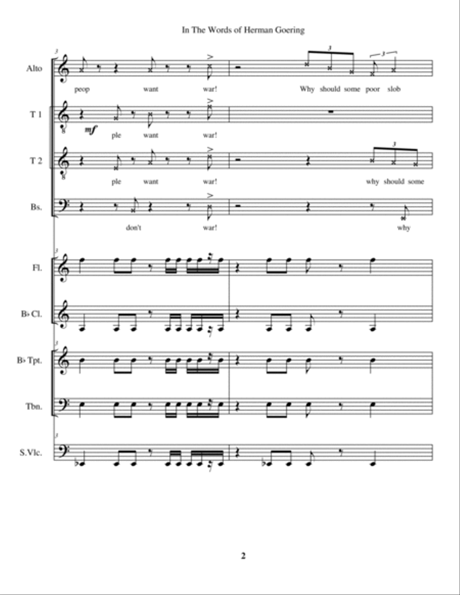 In The Words of Herman Goering Small Ensemble scores gallery preview page 5