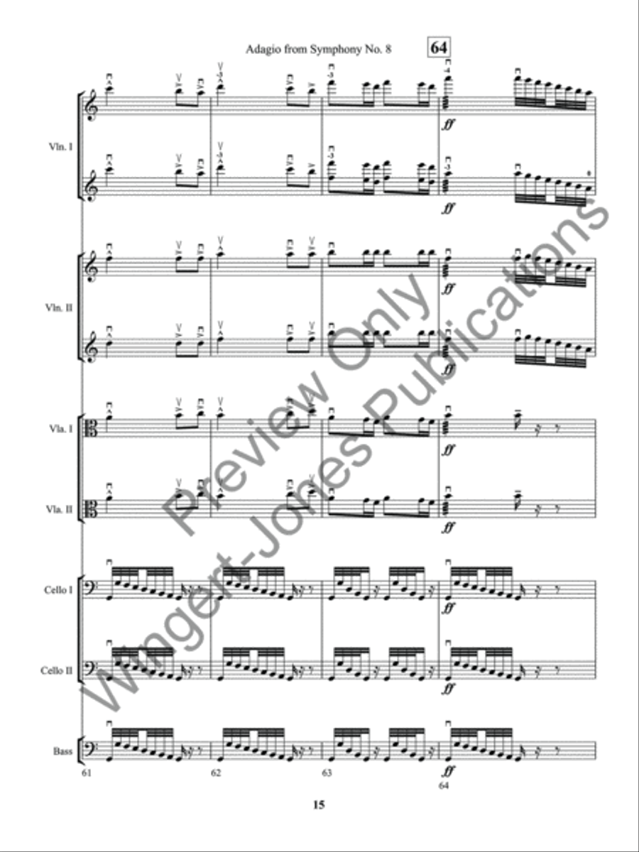 Adagio from Symphony No. 8 (Score) String Orchestra scores gallery preview page 18