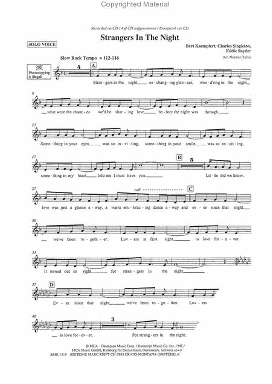 Strangers In The Night Concert Band scores gallery preview page 5