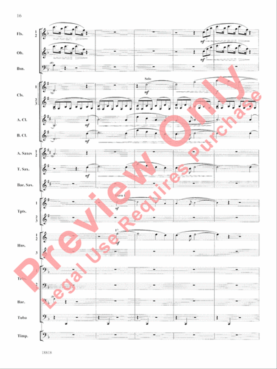 Symphony No. 9 New World, Finale Concert Band scores gallery preview page 17