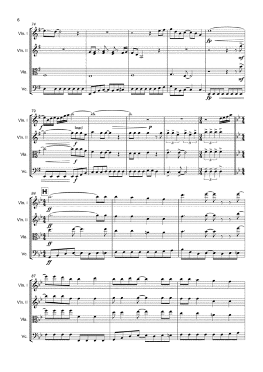 Livin' On A Prayer String Quartet scores gallery preview page 5