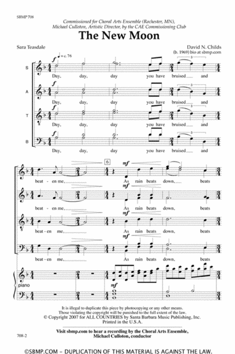 The New Moon - SATB divisi Octavo image number null