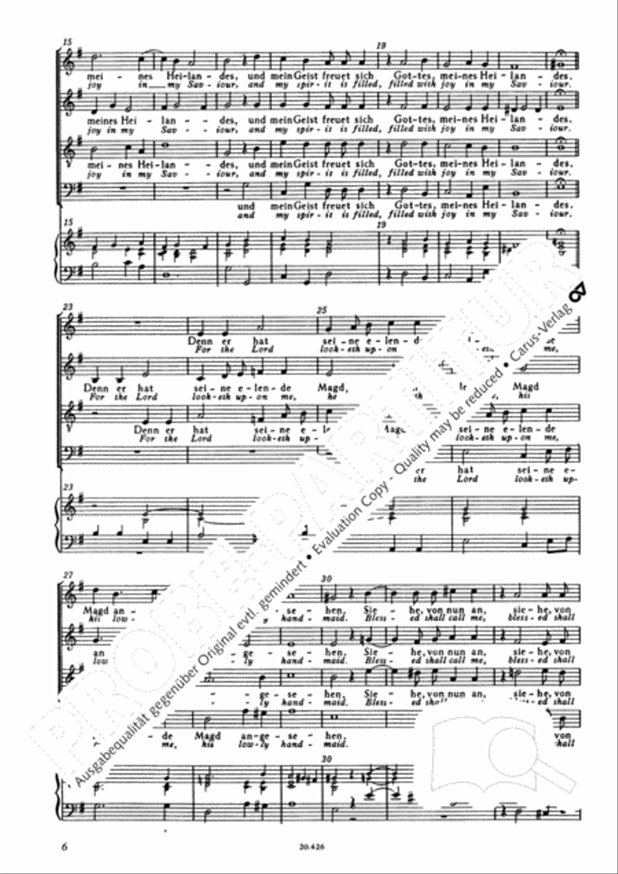 Magnificat (Meine Seele erhebt den Herrn); Ehre sei dem Vater Score scores gallery preview page 8