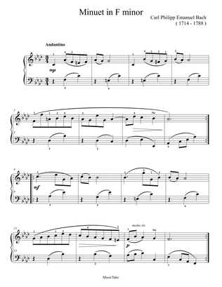 Book cover for Bach C.Ph.E. Minuet in F minor