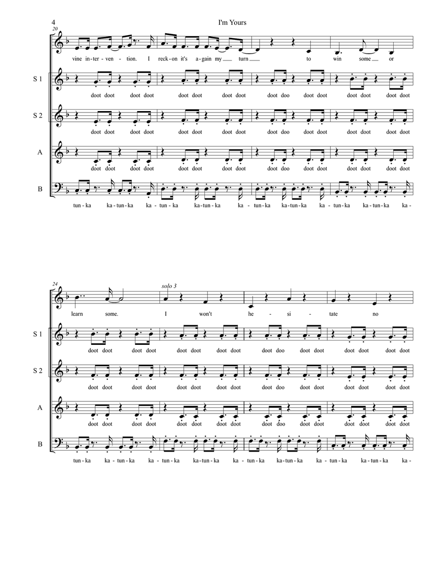 I'm Yours 4-Part scores gallery preview page 4