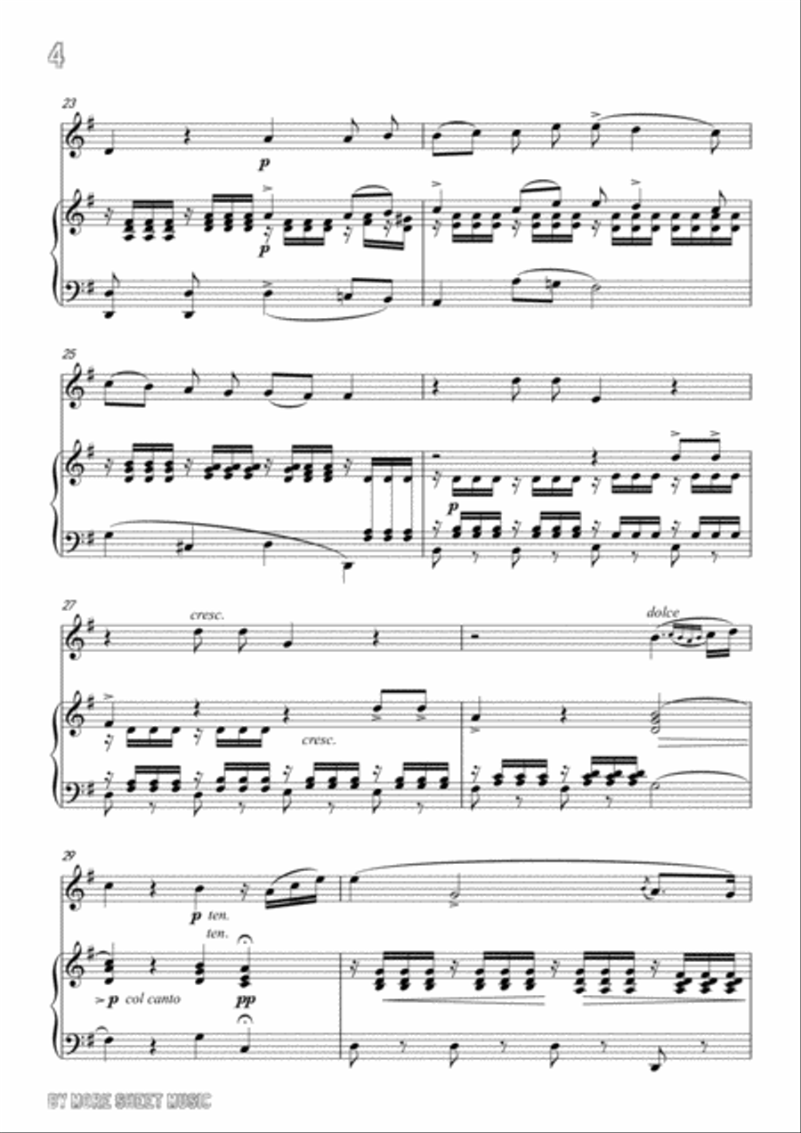 Gluck-O del mio dolce ardor, for Violin and Piano Violin Solo scores gallery preview page 6