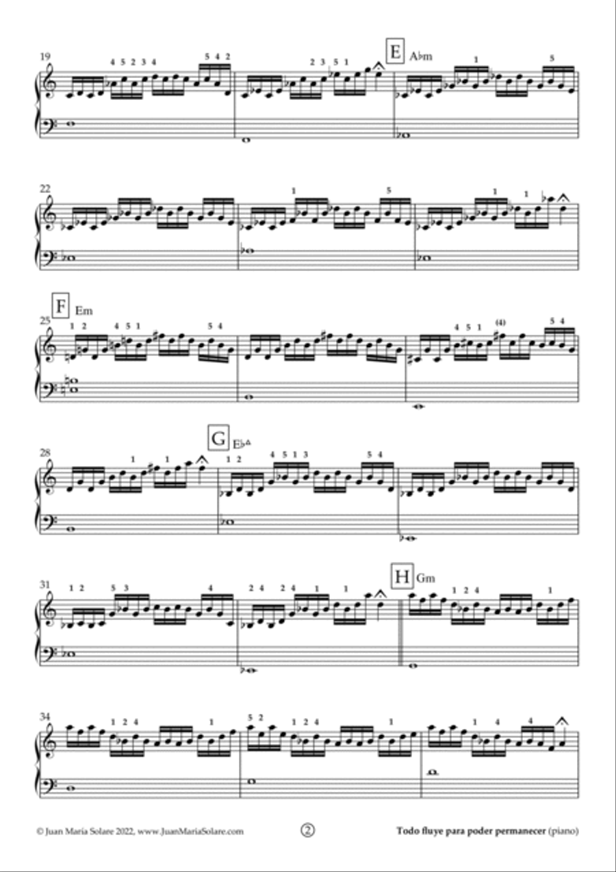 Todo fluye para poder permanecer [piano solo] Piano Method scores gallery preview page 2