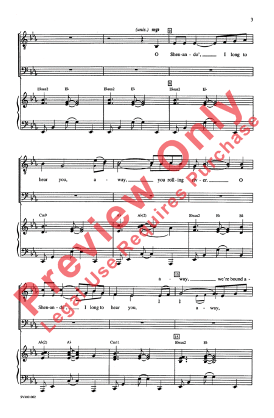 Shenandoah Shenandoah Men's Choir scores gallery preview page 3