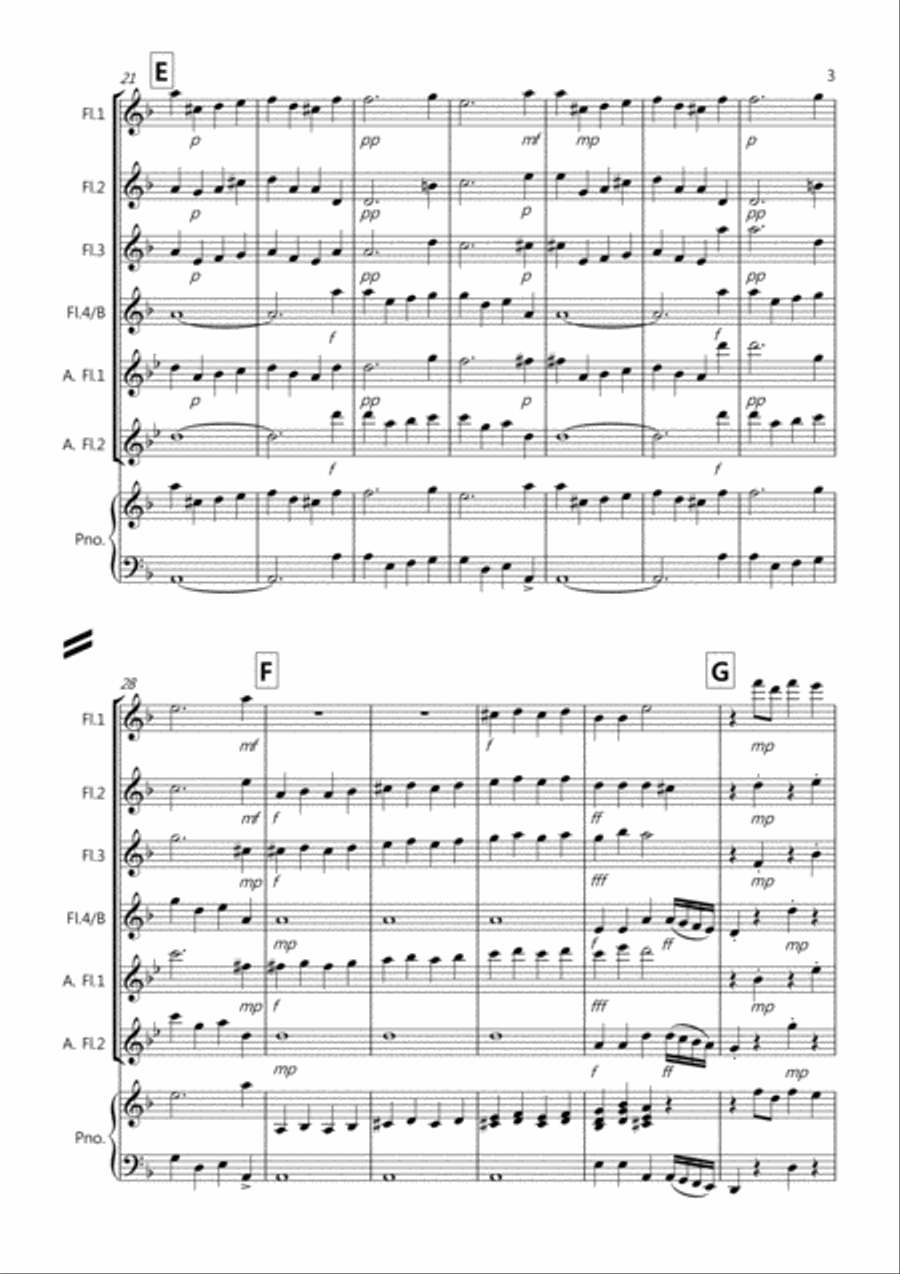 Dance of the Sugar Plum Fairy (fantasia from Nutcracker) for Flute Quartet Flute Quartet scores gallery preview page 3