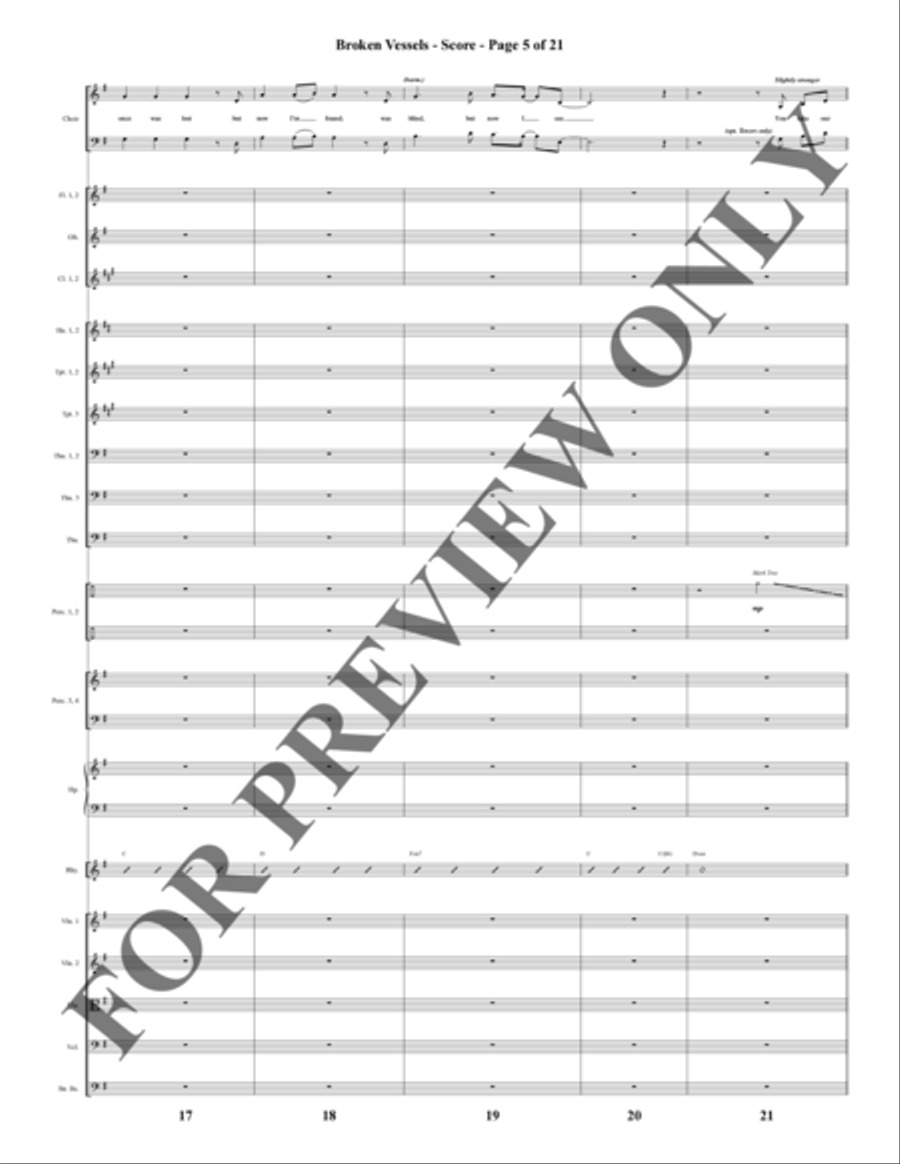 Broken Vessels (Amazing Grace) - Orchestration Choir scores gallery preview page 6